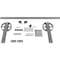 Ekena Millwork Premium Wagon Wheel Strap Barn Door Hardware Set w/ 5' Track for 2 1/4" Doors, Flint Gray GB600155HWFG - alternate 1